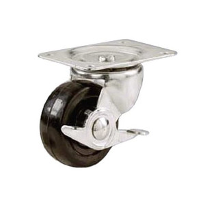 2" Rubber Swivel Plate Caster with Brake