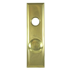 2-3/4" X 10" Solid Brass Escutcheon Plate w/ Knob And Cylinder Hole