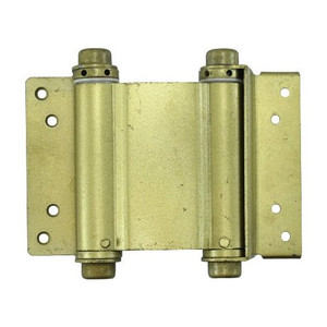 4" Brass Plated Double Action Spring Hinges (Pack of 2)