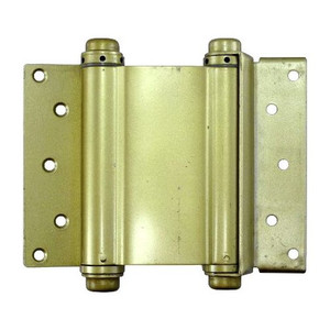 6" Brass Plated Double Action Spring Hinges (Pack of 2)
