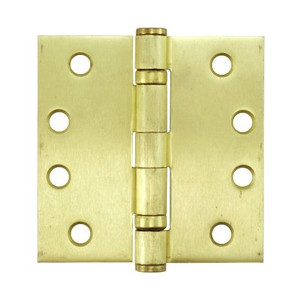 4" Ball Bearing Brass Plated Butt Hinges - Sold By The Box 1-1/2 Pair (3 Pieces)