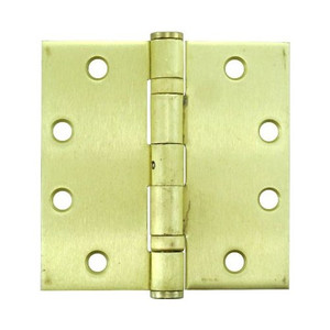 4-1/2" Ball Bearing NRP Brass Plated Butt Hinges - Sold By The Box 1-1/2 Pairs (3 Pieces)