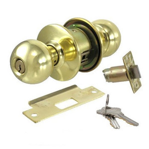 Polished Brass Storeroom Lockset (2-3/4" Backset)