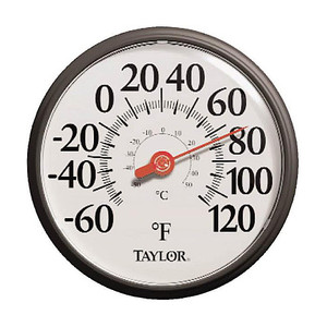 13-1/4" Black Outdoor Thermometer