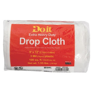 9' X 12' 3-Mil Heavy Duty Plastic Drop Cloth