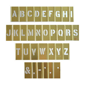 3" Interlocking Brass Stencil Letter Set
