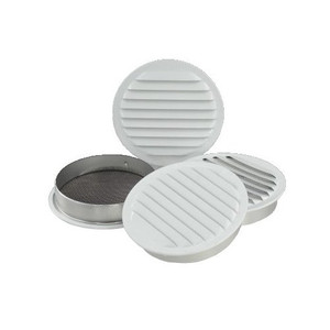 4" White Aluminum Round Soffit Vents (Pack of 4)