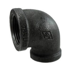 3/4" X 1/2" Black Pipe Reducing Elbow