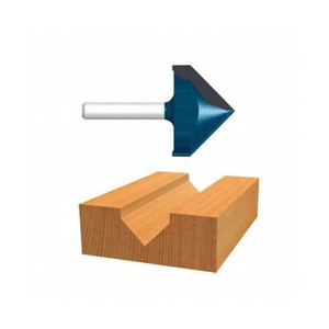 1" X 5/8" Carbide Tipped V-Groove Bit (1/2" Shank)