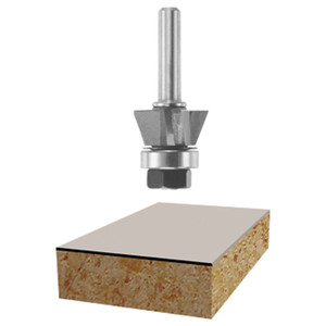 7/8" X 3/8" 22 deg. Carbide Tipped Triple Flute Bevel Trim Assembly (1/4" Shank)