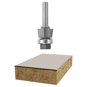 3/4" X 3/8" 9 deg. Carbide Tipped Triple Flute Flush & Bevel Laminate Trimmer Assembly (1/4" Shank)