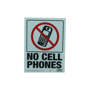 12" X 8-1/2" "No Cell Phone" Plastic Sign