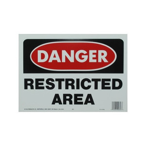 10" X 14" "Danger: Restricted Area" Polyethylene Sign
