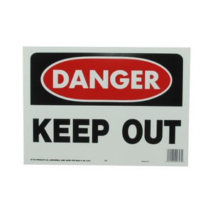 10" X 14" "Danger: Keep Out" Polyethylene Sign