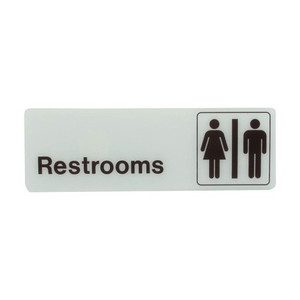 3" X 9" Deco "Restroom" Plastic Sign