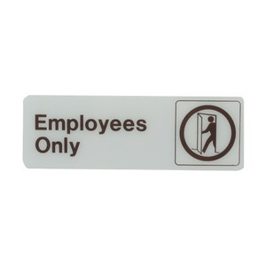 3" X 9" Deco "Employees Only" Plastic Sign