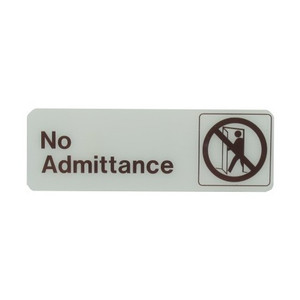 3" X 9" Deco "No Admittance" Plastic Sign