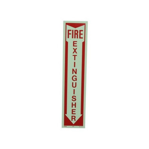 18" X 4" "Fire Extinguisher" Vinyl Phosphorescent Sticker