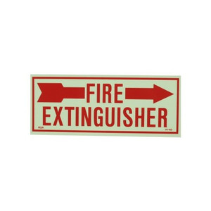 4" X 10" "Fire Extinguisher" Vinyl Phosphorescent Sticker - Right