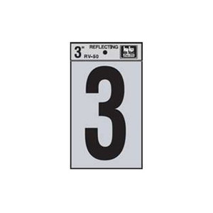 3" Reflective Number "3"