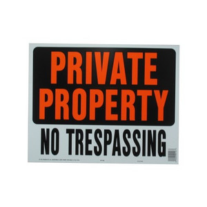 14-1/2" X 18-1/2" Jumbo "Private Property" Plastic Sign