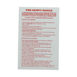 8-1/2" X 5-1/2" "Non-Combustible Fire Safety" Sticker