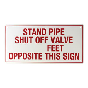 6" X 12" "Stand Pipe Control Valve" Metal Sign
