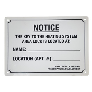 6" X 9" "Key to Heating" Metal Sign