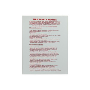 11" X 8-1/2" "Fire Safety" Sticker