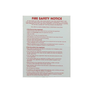 11" X 8-1/2" "Non-Combustible Fire Safety" Sticker