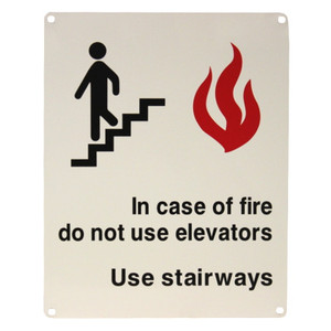 10" X 8" "In Case Of Fire" Metal Sign