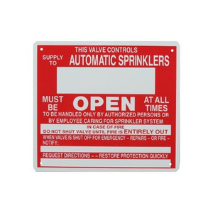 8" X 9" "Automatic Sprinkler" Metal Sign