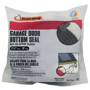2-1/4" X 9' Nail-On EPDM Rubber Garage Door Bottom Seal