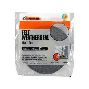 5/8" X 17' Nail-On Felt Weatherstrip - 3/16" Thick