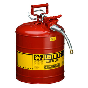 5 Gallon Steel Red AccuFlow Safety Gas Can w/ 5/8" Metal Hose, Type 2