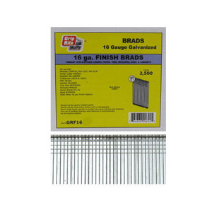 1-1/4" 16-Gauge Galvanized Finish Brads (Box of 2,500)