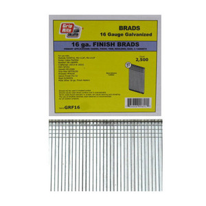 2" 16-Gauge Galvanized Finish Brads (Box of 2,500)