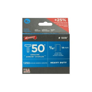 9/16" Staples For Arrow Model T-50 Stapler (Pack of 1,250)