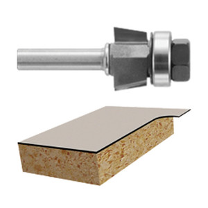 10 degree X 3/8" Carbide Tipped Double Flute Bevel Trim Assembly (1/4" Shank)