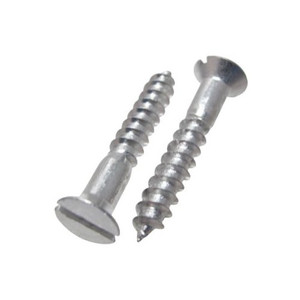 # 4 X 1/2" Aluminum Flat Head Slotted Wood Screws (Pack of 12)