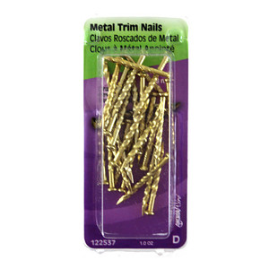 1 oz. 1-1/4" Metal Trim Nails Brass Plated