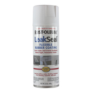Rust-Oleum 12 oz. White Flexible Rubberized Coating Leak Sealer Spray