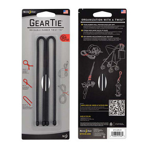 12" Gear Tie Rubber Twist Tie (Pack of 2)