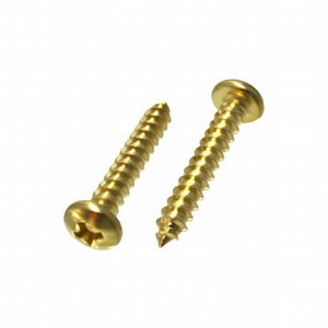 # 8 X 1-1/4" Brass Plated Pan Head Phillips Sheet Metal Screw (Pack of 12)
