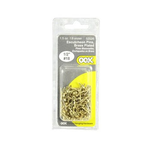 # 18 X 1/2" Brass Plated Escutcheon Pins (1.5 oz. Pack)