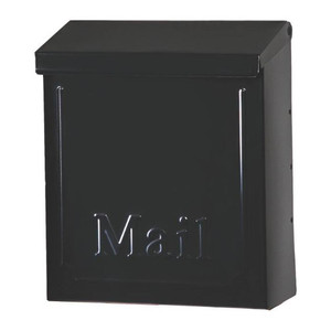 Black Metal Upright Mailbox With Lock