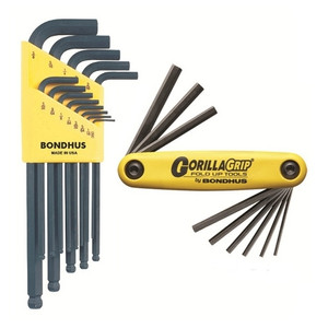 Ball End Hex Key Set .050 to 3/8" (13 Pieces) + Hex Key Gorilla Grip Set 5/64" to 1/4" (9 Keys)
