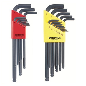 Ball End Inch & Metric Hex Key Sets - .050" to 3/8" & 1.5mm to 10mm (22 Pieces)