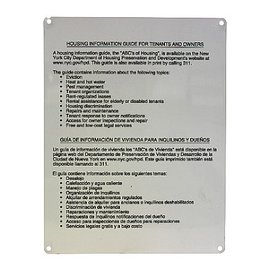11" X 8-1/2" "Housing Information Guide" Metal Sign