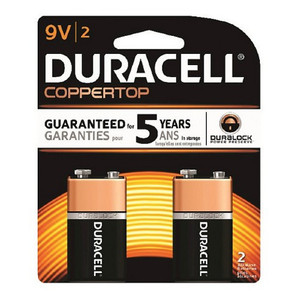 Duracell "9V" Alkaline Batteries (Pack of 2)
